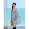 Vestido de niña estilo vacacional, nuevo modelo verano 2026, ropa de verano para niños, vestido largo de alta gama para niñas para la playa, ligero