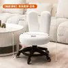 Silla Estilo Crema Orejas de Conejo Silla para el Hogar Manicura Belleza Silla Giratoria de Recepción Respaldo Taburete de Barra Silla de Barra Taburete de Lujo Ligero