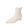 Botas Delgadas de Puntera Puntiaguda Estilo Coreano con Aumento Interno de Altura 2026 Otoño/Invierno Tacón de Cuña Tacón Medio Piel de Oveja Elástico para Viaje Botines para Mujer