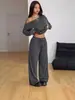 2026 Nuevo Conjunto de Pantalones de Pierna Ancha sin Mangas con Bloques de Color Estilo Europeo y Americano para Mujer, Conjunto Casual de Dos Piezas para Verano, Estilo de Moda Transfronterizo
