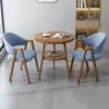 Juego de Mesa y Sillas de Ocio para Balcón, Mesa Redonda Pequeña de Doble Capa, Mesa de Reuniones para Zona de Descanso Minimalista Moderna de Cafetería