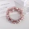 Estilo Tweed Celebridad de Internet Goma Elástica para el Cabello Coleta Bola Diadema Pedrería Perla de Imitación Diadema de Cristal Cuerda de Cabello Femenina