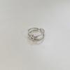 Anillo abierto de estilo retro de alta gama con diseño de giro simple en estilo frío de nicho para mujer, elegante anillo de plata de ley 925.