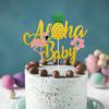 Decoración para fiesta en la playa de Hawái, pancarta de cactus, tarjeta con alfabeto, arreglo de pastel para fiesta de cumpleaños, suministros para festivales