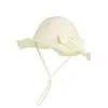 Chapéu de Sol de Bacia Primavera e Verão Infantil Chapéu de Pescador Macio com Laço Fofo Chapéu de Sol de Cúpula de Algodão Cor Sólida para Meninas Chapéu Protetor Solar