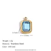 Accesorios de Joyería Pequeños Simples de Nicho Europeo y Americano Acero Inoxidable Chapado en Oro de 14K Microincrustación Diamante de Color Colgante Geométrico en Forma de Corazón para Mujer