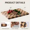 Tábua de Corte de Madeira Maciça para Xadrez e Cartas, Tábua de Corte de Madeira para Legumes e Frutas da Cozinha, Bandeja de Madeira para Queijo, Frios e Bife