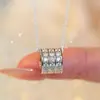Colar Completo de Diamante em Formato de Cintura para Mulheres, Prata S925 Banhada a Ouro, Artesanato Requintado, Corrente de Clavícula com Pingente de Conta da Fortuna de Luxo Leve de Nicho