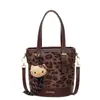 Bolso Retro de Otoño para Mujer 2025 Nueva Moda Versátil Bolso de Hombro Cruzado de Gama Alta Estampado de Leopardo Bolso Cubo
