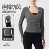 Camiseta de Manga Larga Cruzada con Cuello en V para Yoga Ropa Deportiva de Correr para Mujer Blusa Exterior Efecto Adelgazante Top de Pilates Fitness