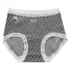 9853 Encaje de Lunares Gris Colección Otoño, Ropa Interior 100% Algodón Cepillado para Mujer, Algodón Puro con Entrepierna Extendida, 10A Antibacteriano