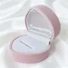 Venta al por mayor de fábrica Amor Transfronterizo Melocotón Confesión Boda Tela de Terciopelo Caja de Empaque para Joyería Caja para Anillos