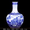 Jarrón de porcelana azul y blanca con forma de bola de cielo, artesanías de cerámica de Jingdezhen, venta al por mayor, adornos de cerámica modernos para decoración del hogar