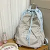Mochila de Badminton com Cordão Estilo Floresta Ins Nova de Aparência Elevada Fresca e Doce Mochila Leve em Cor Contrastante