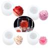 Molde de silicone para vela de rosa diy Dia dos Namorados esperando para florescer molde de cubo de gelo de rosa bola de gelo para uísque molde para fazer gelo