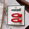 Nuevo Pasador de Pelo de Fruta Fresa Tejido a Crochet Hecho a Mano Estilo Coreano para Niñas, Otoño e Invierno, Pasador Lateral Sencillo de Color Sólido