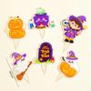 Decoración de Pastel de Halloween 2025 Adornos de Fantasma de Calabaza Murciélago Muerte Sombrero Mágico con Forma de Galleta Inserto Plug-In