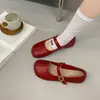 Elegantes zapatos de mujer de punta fina, versátiles zapatos pequeños de piel, nueva colección primavera y otoño 2026, zapatos Mary Jane de suela plana con una sola tira y suela blanda