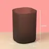 Portalápices de metal con rejilla redonda para estudiantes, oficina, escritorio, multifuncional, creativo, simple, translúcido esmerilado, caja de almacenamiento para bolígrafos