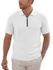 Camiseta Casual Americana de Verano para Hombre con Jacquard Texturizado, Media Cremallera, Cuello Turn-Down, Manga Corta, Transpirable, Holgada, de AliExpress