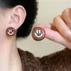 Brincos e Brincos Geométricos Maillard Quadrados Cor de Caramelo Pedra Olho de Tigre Outono e Inverno Retrô Novos Produtos do Ano