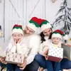Gorros de Navidad para Hombres y Mujeres, Nuevos Estilos de Otoño e Invierno, Gorros de Navidad con Cascabeles, Gorros de Lana con Bloques de Color, Gorros Tejidos Festivos al por Mayor