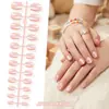 Puntas de Uñas para Niños Estilo Ojo de Gato de Comercio Exterior de Moda, 24 Piezas con Variaciones de Tamaño, Uñas Postizas de Presionar para Niños