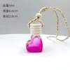 Frasco de Perfume para Carro em Formato de Coração, Difusor de Aroma de Vidro Colorido, Difusor de Varetas Sem Chama com Alça para Pendurar, Decoração de Interior de Carro