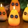Luz de Vela de Búho Divertida Decoración de Halloween Luz Nocturna Brillante Regalo Atrezzo para Arreglo de Atmósfera Adornos de Escritorio
