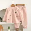 Conjunto Acolchoado de Inverno Outono Quente para Bebê 40g Cintura Alta Conjunto Separado de Duas Peças para Criança Pequena Conjunto de Roupas de Algodão Classe A Novo Estilo