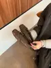 Zapatos cuadrados de ante plano con pajarita para mujer, nuevo estilo 2026, zapatos de retazos para el trabajo