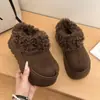 Pantuflas de Algodón Forradas en Piel Sintética Otoño/Invierno Pantuflas de Suela Gruesa para Mujer Aumentan la Altura Piel Lana Sintética Cálido 2026 Lana de Cordero Calzado para Exteriores