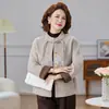 Casaco Novo Estilo Chinês 2026 para Mulheres de Meia-Idade e Idosas, Jaqueta Solta e Moderna Estilo Chinês com Detalhe de Botão