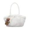 Nova Bolsa de Pelúcia Fofa Outono/Inverno 2026 Moda Feminina Bolsa Transversal Simples Bolsa de Ombro Único Portátil de Alto Valor Estético