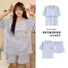 Pijama Curto Novo de Verão 2025 Feminino Soltinho Doce Plus Size com Bojo Pode Ser Usado Como Roupa de Casa Externa conjunto