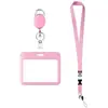 Porta Credencial de Trabajo Transparente Transfronterizo con Cordón y Clip Retráctil, Credencial de Empleado, Porta Nombre, Tarjeta de Autobús