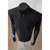 Camiseta Regata Limpa Masculina de Listras Cinzas de Verão Estilo Americano Sem Mangas com Decote V Espinha de Peixe para Esportes e Fitness