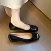 Primer Encuentro Jifang Boca Poco Profunda Aumento de Altura Interior Primavera/Verano 2026 Tacón Bajo Suave Versátil Charol Para Ir al Trabajo Con Falda Zapatos de Salón