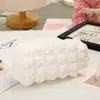 Estojo de Lápis Cream Puff, Design Único e que Não Amassa, Grande Capacidade, Cor Sólida, Macio e Adorável, Incrível Bolsa de Maquiagem Estilo Ins, Estojo para Material de Escritório
