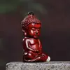 Pieza de Mano Budita Rojo Pequeña Hoja Sándalo Tallado en Sándalo Versión Q Budita Pequeño Pequeño Tathagata Accesorios de Escritorio Creativos Personalizados