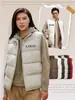 Colete de Algodão com Penas Roupa de Trabalho Estampado Personalizado com Logo Outono e Inverno Empresa Corporativa Grupo de Funcionários Colete Quente com Forro de Fleece