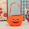 Bolsa de Doces de Halloween Portátil Tridimensional de Abóbora Bolsa de Presente para Crianças Adereço do Festival dos Fantasmas Bolsa de Halloween Bolsa para Doce ou Travessura
