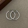 Aretes de Aro Cuadrado Liso de Aguja de Plata Simple Estilo Ins de Moda Coreana, Aretes de Lujo Ligero para Mujer, Aretes de Lujo Ligero de Alta Gama