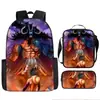 Mochila Escolar Exclusiva One Piece Três Peças Conjunto Mochila Rei do Mar Grande Capacidade Mochila para Aluno do Ensino Médio