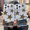 Funda Popular de Comercio Exterior con Estampado de Leopardo y Estrellas con Espejo para iPhone 17, Adecuada para Apple 16 Pro, con Función de Espejo de Maquillaje
