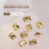 Celebridad en línea popular otoño e invierno Maillard K9 Marrón amarillo corazón torcido con forma de corazón punta inferior diamante uña zirconita decoraciones para uñas