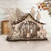 Transfronterizo Nuevo Producto Halloween Bricolaje Bruja Fantasma Casa Candelabro Artesanías de Madera Escritorio Creativo Adornos Decorativos