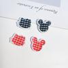 Estilo Coreano Acrílico Doble Capa Gato de Dibujos Animados a Cuadros Accesorios para el Cabello Aretes para Niñas Lindo y Dulce DIY Accesorios de Joyería Lote