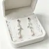 Brincos de Pérola Geométricos com Pino de Prata 925 para Mulheres, Brincos de Franja Modernos, Brincos de Luxo, Brincos Elegantes Retrô Venda por Atacado