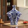 Jarrón de cerámica azul y blanco para ropa, jarrón de cerámica china para decoración, jarrón de cerámica para joyería, para sala de estar hidropónica, mueble de TV